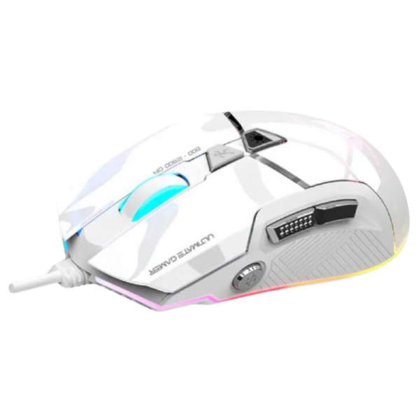 MOUSE GAMER J&R MGJR 052 MIRROR - 8 BOTONES RGB - BLANCO