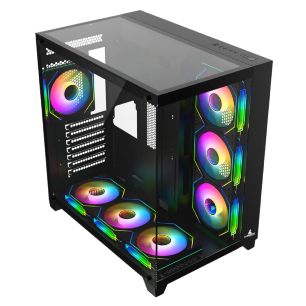 CHASIS ICEBERG  ATX - CRYSTAL CUBE - NEGRO XL- 7 FANS (413044) - Imagen 5