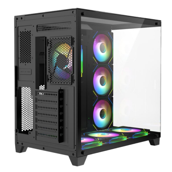 CHASIS ICEBERG  ATX - CRYSTAL CUBE - NEGRO XL- 7 FANS (413044) - Imagen 4