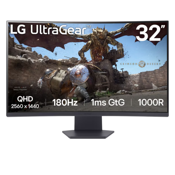 MONITOR LG 32" REF 32GS60QC-B QHD CURVO 2560X1440 VA 1MS 180HZ (144078)