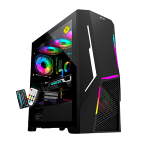 CHASIS JYR GAMER ATX  JX124 APOLO - NEGRO - 5 FAN  (613014)