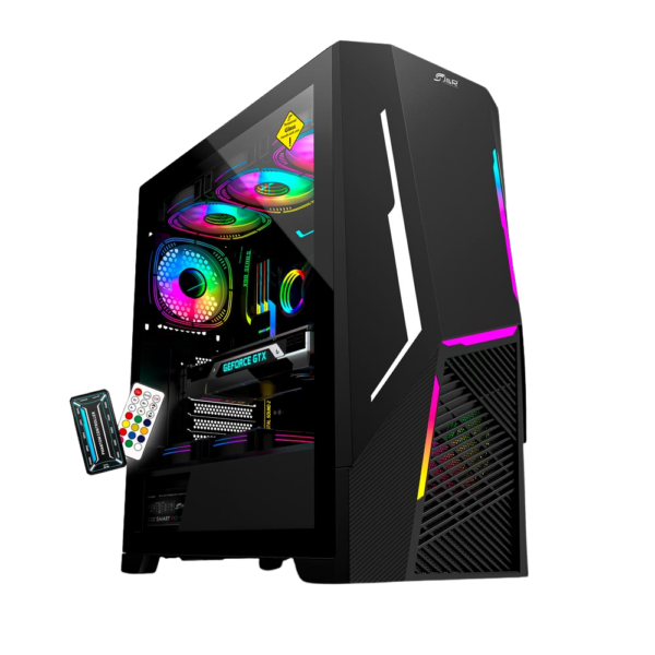 CHASIS JYR GAMER ATX  JX124 APOLO - NEGRO - 5 FAN  (613014)