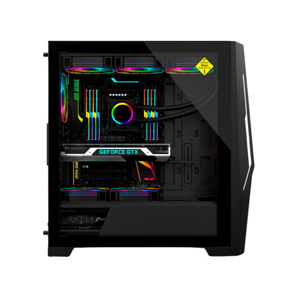 CHASIS JYR GAMER ATX  JX124 APOLO - NEGRO - 5 FAN  (613014) - Imagen 3