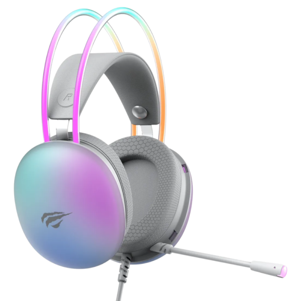 DIADEMA GAMER HAVIT H2037D - BLANCO - RGB - USB