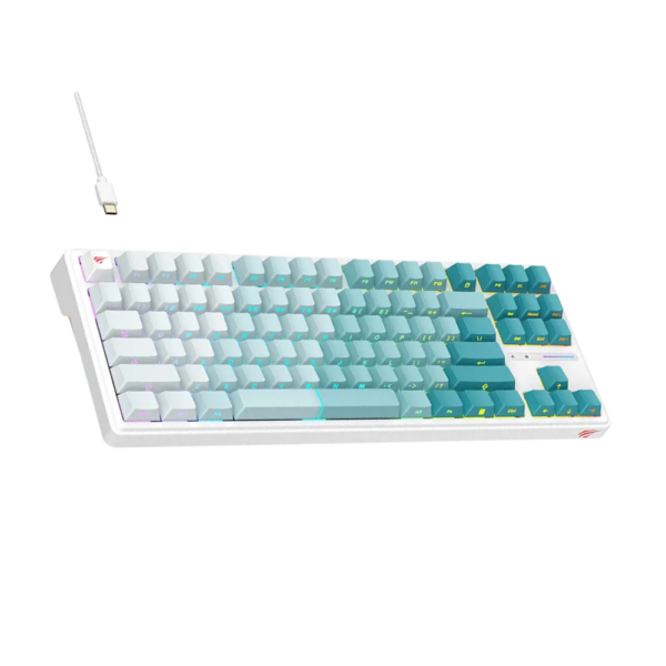 TECLADO GAMER HAVIT KB901L - MECANICO - VERDE - USB C - 80% - Imagen 4