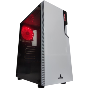 CHASIS ICEBERG GLACIUS V2 - VIDRIO TEMPLADO - BLANCO - LED ROJO (413008)