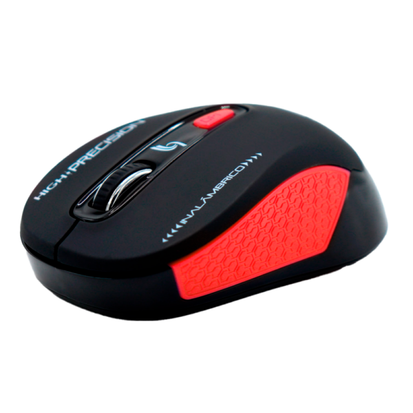 MOUSE J&R MIJR014 - INALAMBRICO - NEGRO/ROJO