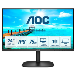 MONITOR AOC 24" 24B2XH - 1920 X 1080 - 75 HZ - 7 MS - IPS - PLANO