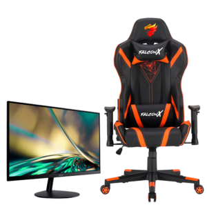 COMBO MONITOR ACER 22" + SILLA GAMER FALCONX - NEGRO/NARANJA