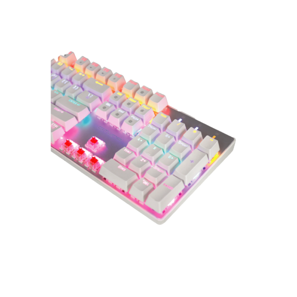 TECLADO GAMER J&R MKF30S - MECANICO - BLANCO - SWITCH ROJO - Imagen 2