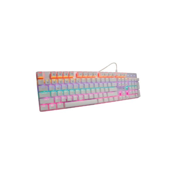 TECLADO GAMER J&R MKF30S - MECANICO - BLANCO - SWITCH ROJO