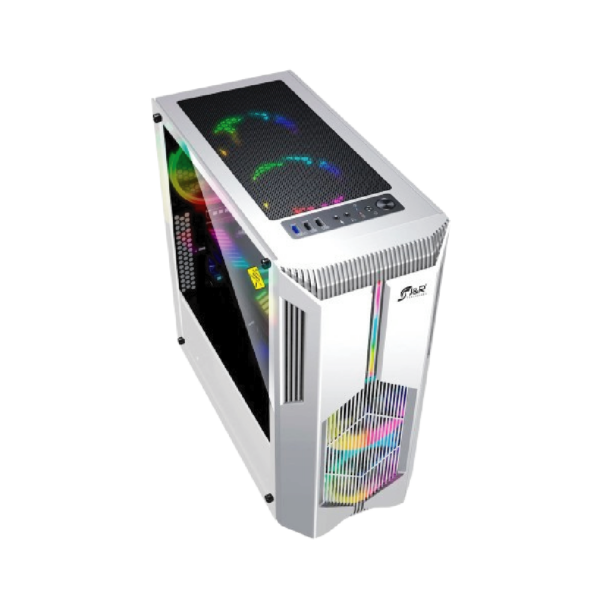CHASIS JYR GAMER ATX  JX112 ZERO - BLANCO - 5 FAN  (613015) - Imagen 4