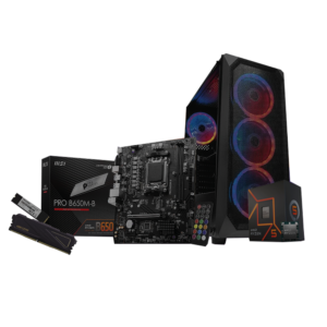 EQUIPO AMD RYZEN 5 8600G - BOARD MSI  PRO B650M-B- DDR5 16GB 6000MHz - SSD M.2 512GB - CHASIS X18 - 4 FANS