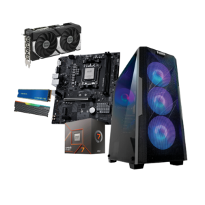 EQUIPO AMD RYZEN 7 8700F - BOARD MSI PRO B840M-B / ASUS PRIME B650M-F - FUENTE DE PODER 600W 80 PLUS BRONCE -DDR5 16GB 6000MHz RGB- SSD M.2 512GB - T.V MSI GEFORCE/ ASUS DUAL RTX 5060 8GB -CHASIS ATX - 4 FANS