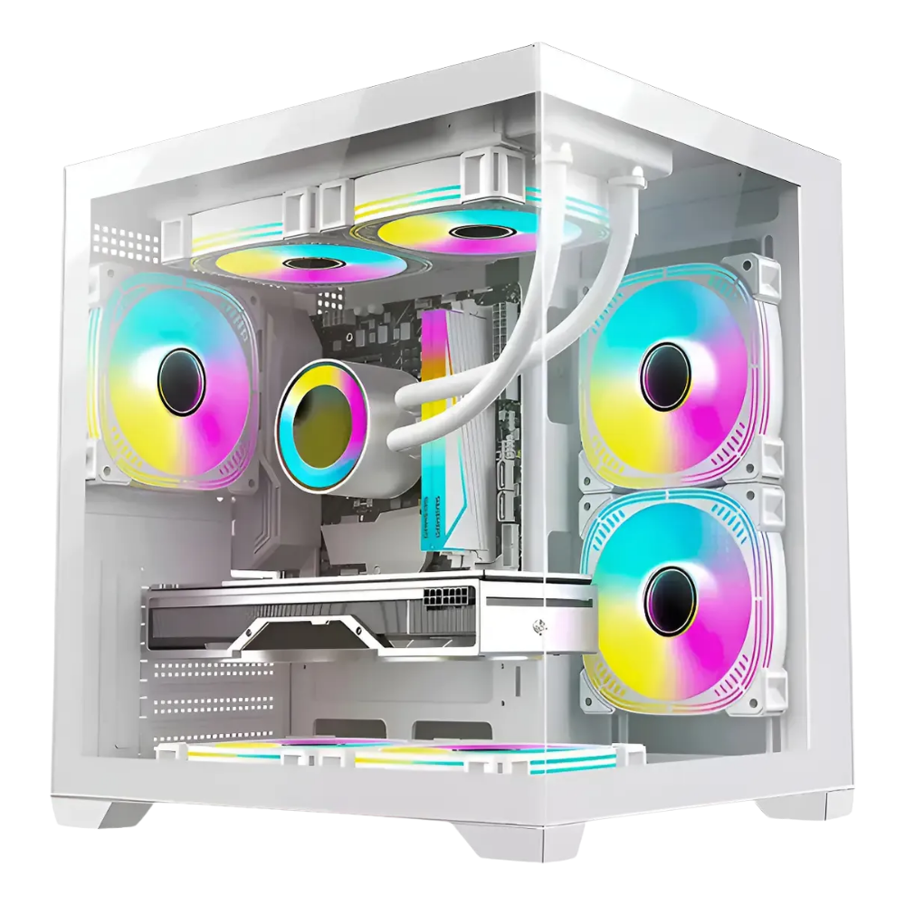 CHASIS ARS ATX PECERA BLANCA 5 FANS RGB - Imagen 4