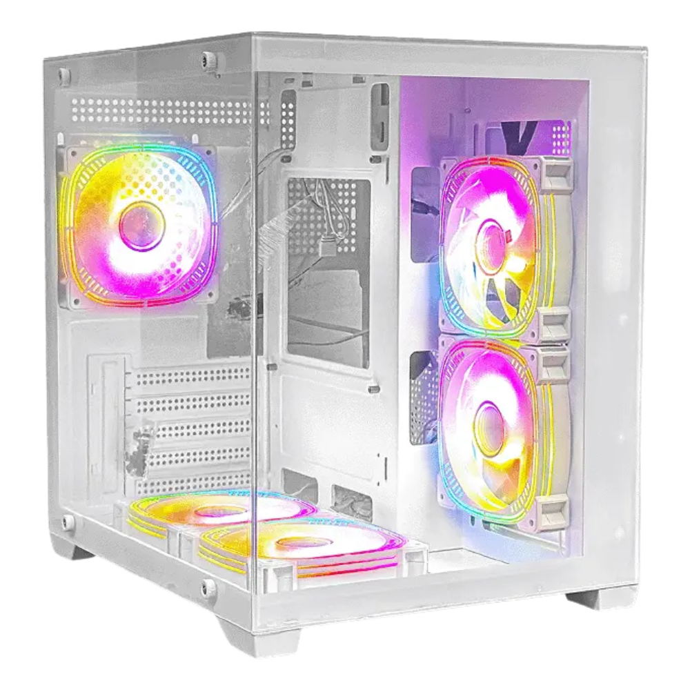 CHASIS ARS ATX PECERA BLANCA 5 FANS RGB
