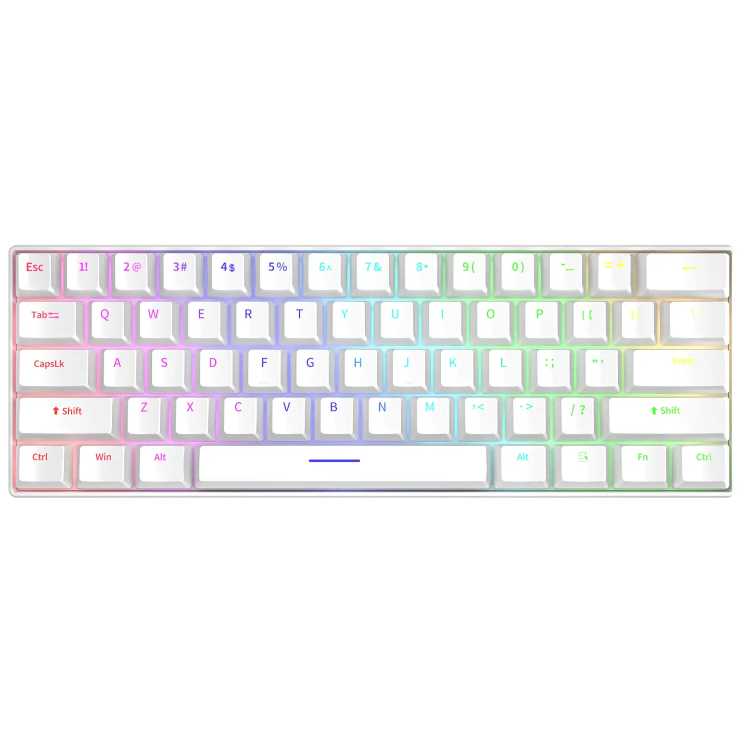 TECLADO MECANICO HAVIT H61K SWITCH AZUL- BLANCO - Imagen 2