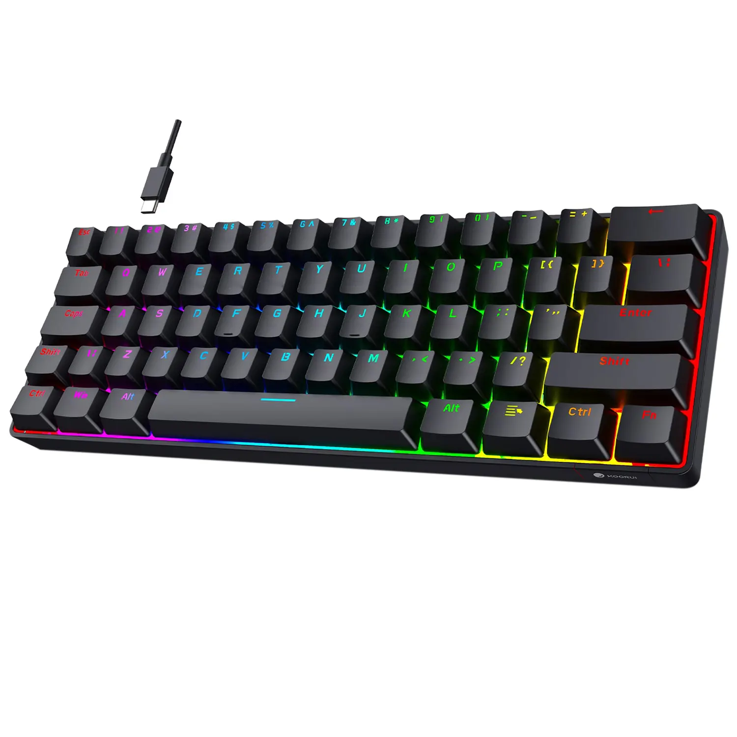 TECLADO MECANICO 60% GAMER MIKUSO XK-61 NEGRO SPECTRA